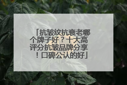 抗皱纹抗衰老哪个牌子好？十大高评分抗皱品牌分享！口碑公认的好