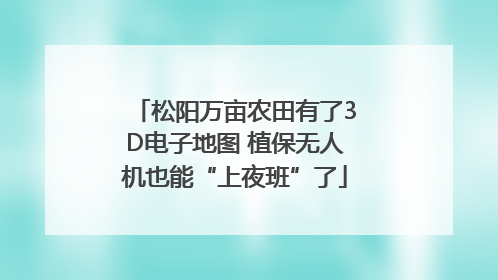 松阳万亩农田有了3D电子地图 植保无人机也能“上夜班”了