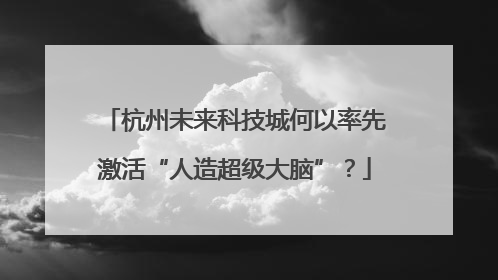 杭州未来科技城何以率先激活“人造超级大脑”？