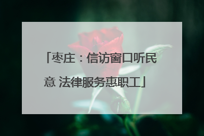 枣庄：信访窗口听民意 法律服务惠职工