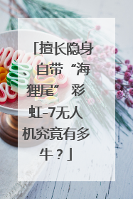 擅长隐身、自带“海狸尾” 彩虹-7无人机究竟有多牛？