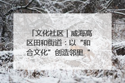 文化社区｜威海高区田和街道：以“和合文化”创造邻里“和合之美”
