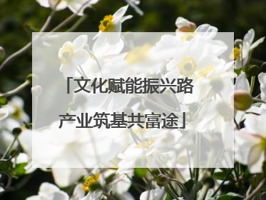 文化赋能振兴路 产业筑基共富途