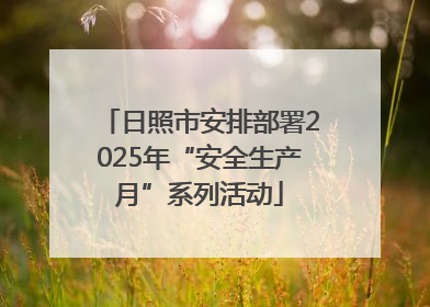 日照市安排部署2025年“安全生产月”系列活动