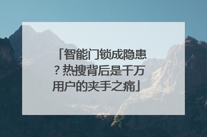 智能门锁成隐患？热搜背后是千万用户的夹手之痛