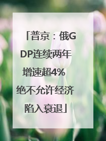 普京：俄GDP连续两年增速超4% 绝不允许经济陷入衰退