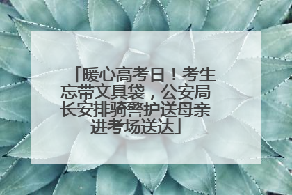 暖心高考日！考生忘带文具袋，公安局长安排骑警护送母亲进考场送达