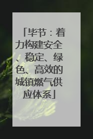 毕节：着力构建安全、稳定、绿色、高效的城镇燃气供应体系