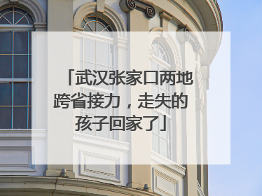 武汉张家口两地跨省接力，走失的孩子回家了