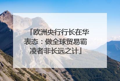 欧洲央行行长在华表态：做全球贸易霸凌者非长远之计