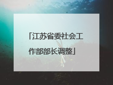 江苏省委社会工作部部长调整