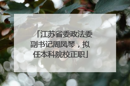 江苏省委政法委副书记周凤琴，拟任本科院校正职