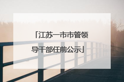江苏一市市管领导干部任前公示