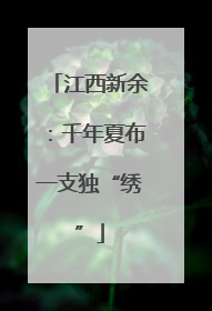 江西新余：千年夏布一支独“绣”