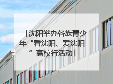 沈阳举办各族青少年“看沈阳、爱沈阳”高校行活动