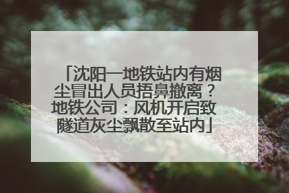 沈阳一地铁站内有烟尘冒出人员捂鼻撤离？地铁公司：风机开启致隧道灰尘飘散至站内