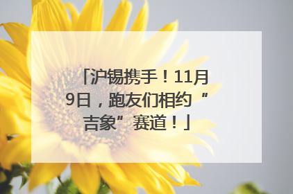 沪锡携手！11月9日，跑友们相约“吉象”赛道！
