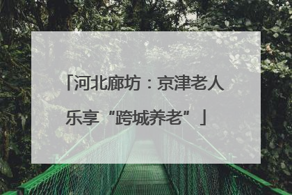 河北廊坊：京津老人乐享“跨城养老”