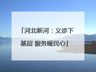 河北新河：义诊下基层 服务暖民心
