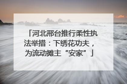 河北邢台推行柔性执法举措：下绣花功夫，为流动摊主“安家”
