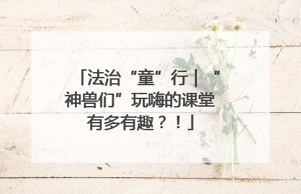 法治“童”行｜“神兽们”玩嗨的课堂有多有趣？！