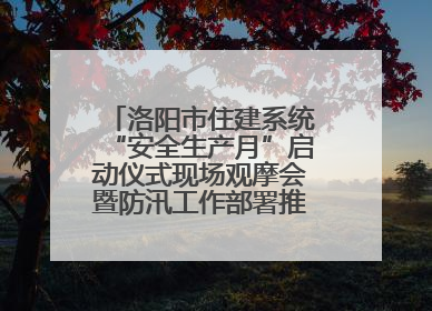 洛阳市住建系统“安全生产月”启动仪式现场观摩会暨防汛工作部署推进会近日举行