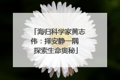 海归科学家黄志伟：择安静一隅 探索生命奥秘