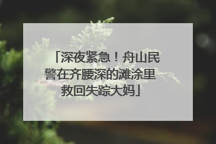 深夜紧急！舟山民警在齐腰深的滩涂里救回失踪大妈