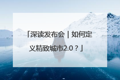 深读发布会｜如何定义精致城市2.0？