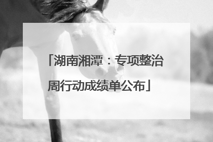 湖南湘潭：专项整治周行动成绩单公布