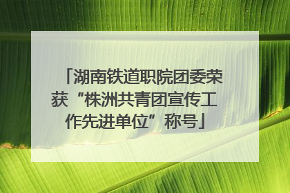 湖南铁道职院团委荣获“株洲共青团宣传工作先进单位”称号