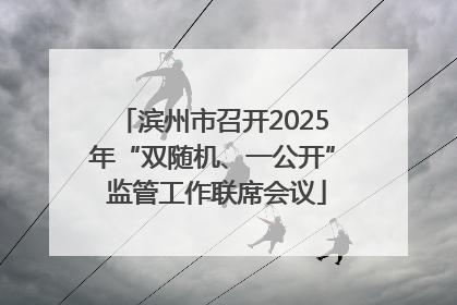滨州市召开2025年“双随机、一公开” 监管工作联席会议