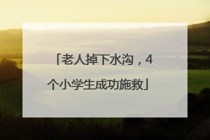老人掉下水沟，4个小学生成功施救