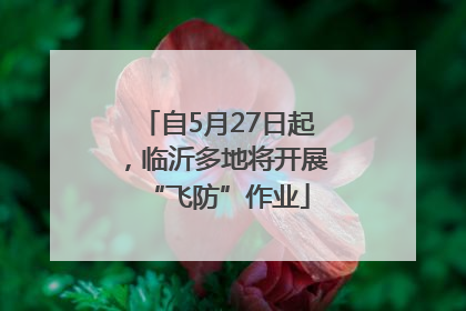 自5月27日起，临沂多地将开展“飞防”作业