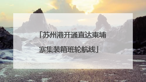 苏州港开通直达柬埔寨集装箱班轮航线
