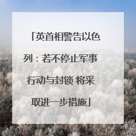 英首相警告以色列：若不停止军事行动与封锁 将采取进一步措施