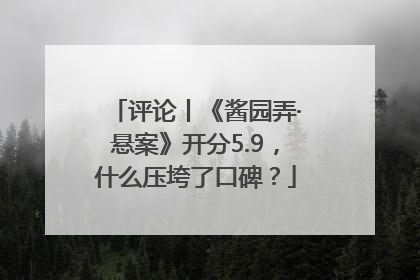 评论丨《酱园弄·悬案》开分5.9，什么压垮了口碑？