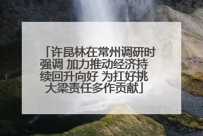 许昆林在常州调研时强调 加力推动经济持续回升向好 为扛好挑大梁责任多作贡献