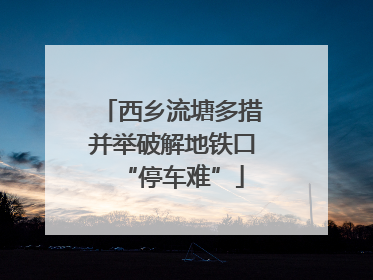 西乡流塘多措并举破解地铁口“停车难”