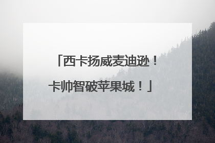 西卡扬威麦迪逊！卡帅智破苹果城！