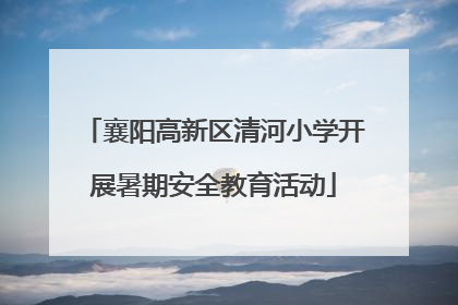 襄阳高新区清河小学开展暑期安全教育活动