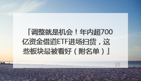 调整就是机会！年内超700亿资金借道ETF进场扫货，这些板块最被看好（附名单）