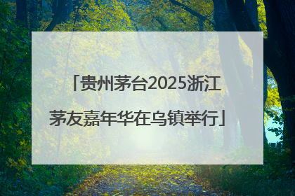 贵州茅台2025浙江茅友嘉年华在乌镇举行