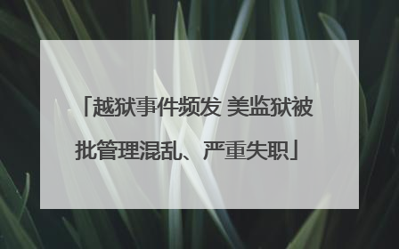 越狱事件频发 美监狱被批管理混乱、严重失职