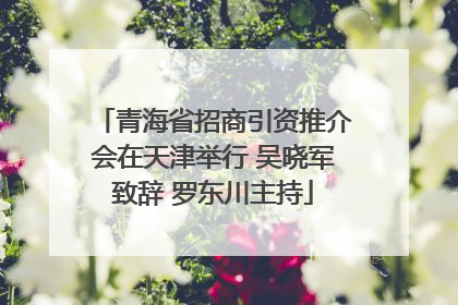 青海省招商引资推介会在天津举行 吴晓军致辞 罗东川主持