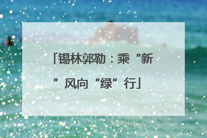 锡林郭勒：乘“新”风向“绿”行