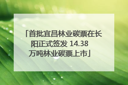 首批宜昌林业碳票在长阳正式签发 14.38万吨林业碳票上市