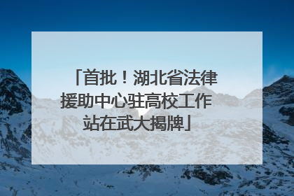 首批！湖北省法律援助中心驻高校工作站在武大揭牌