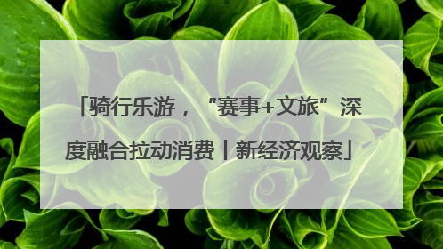 骑行乐游，“赛事+文旅”深度融合拉动消费丨新经济观察