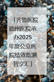 齐鲁医院德州医院承办2025年度公立医院绩效监测智享汇